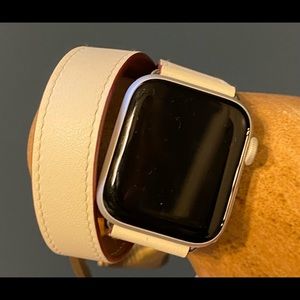 White Hermes Apple Watch band - wrap watch band